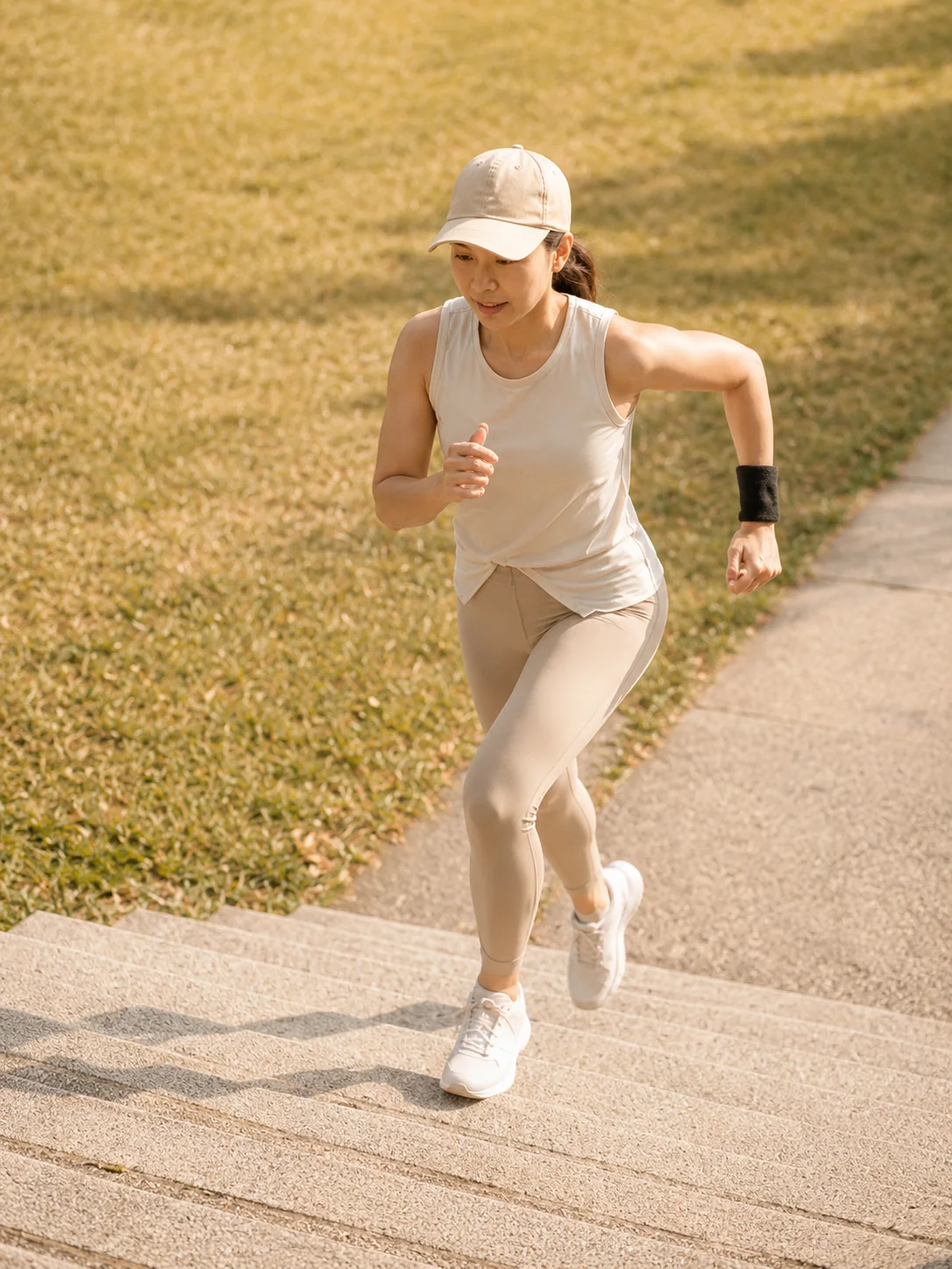 Woman jogging on a path