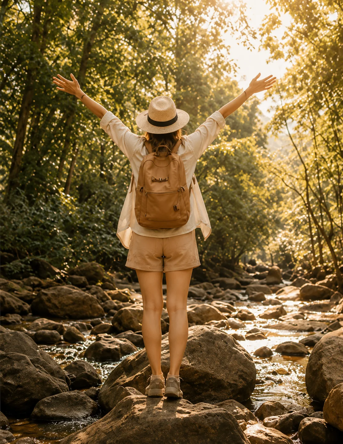 Woman hiking in nature