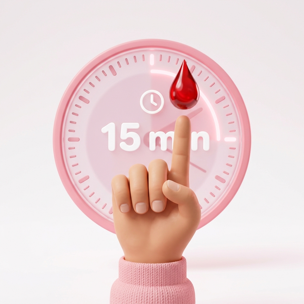 Finger-prick test hand illustration