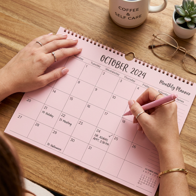Calendar pages representing irregular periods and changing cycles in perimenopause